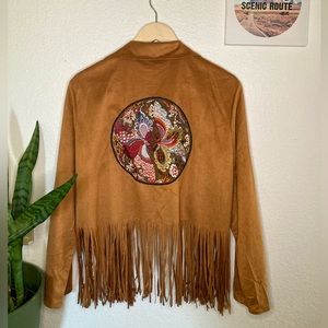 Shein cropped fringe jacket